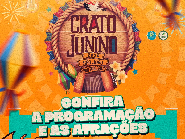 Crato Junino 2026 celebra a essência do Nordeste; de 12 a 14 de junho