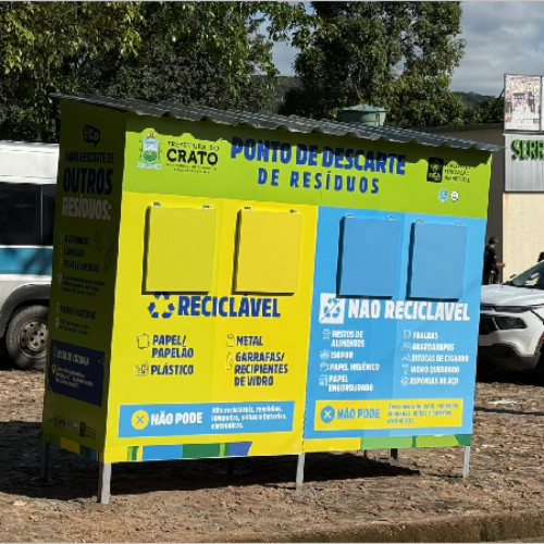 Crato amplia rede de coleta seletiva com novo ecoponto no estacionamento do Serrano