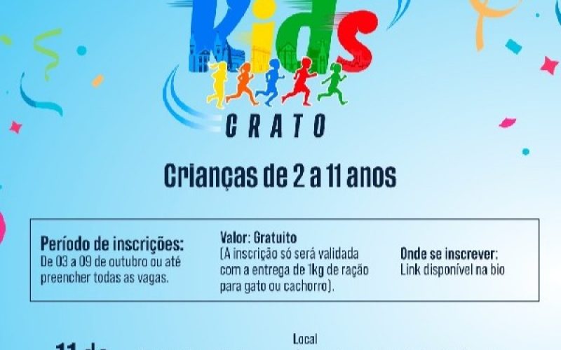 Crato promove Corrida Kids com inscrições gratuitas e incentivo ao esporte desde a infância