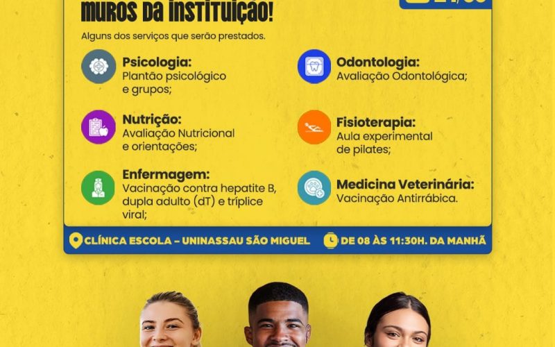 UNINASSAU promove mutirão de atendimentos gratuitos à população do Cariri